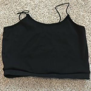 Black Cropped Tank Top, Spaghetti Straps